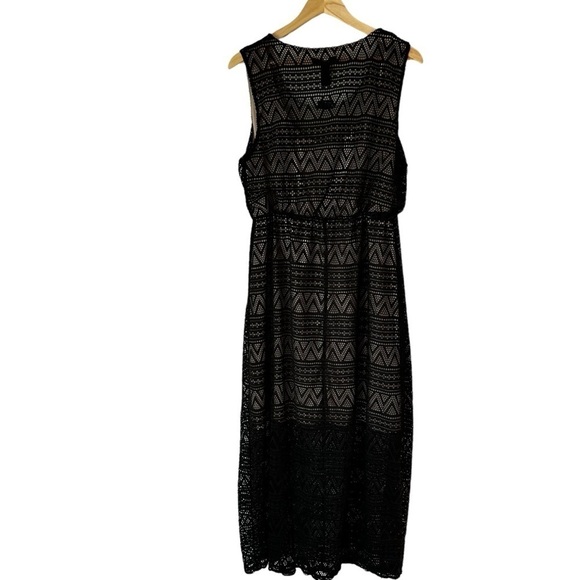 Style & Co. Women's Illusion Cape Town Sleeveless Maxi Dress Black Size XL - Picture 9 of 14